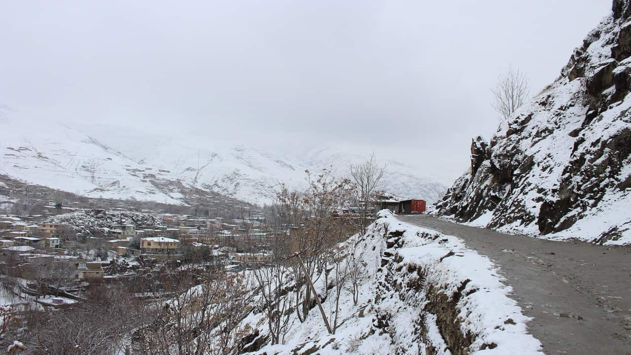 A view of a snow covered mountains in Badakhshan