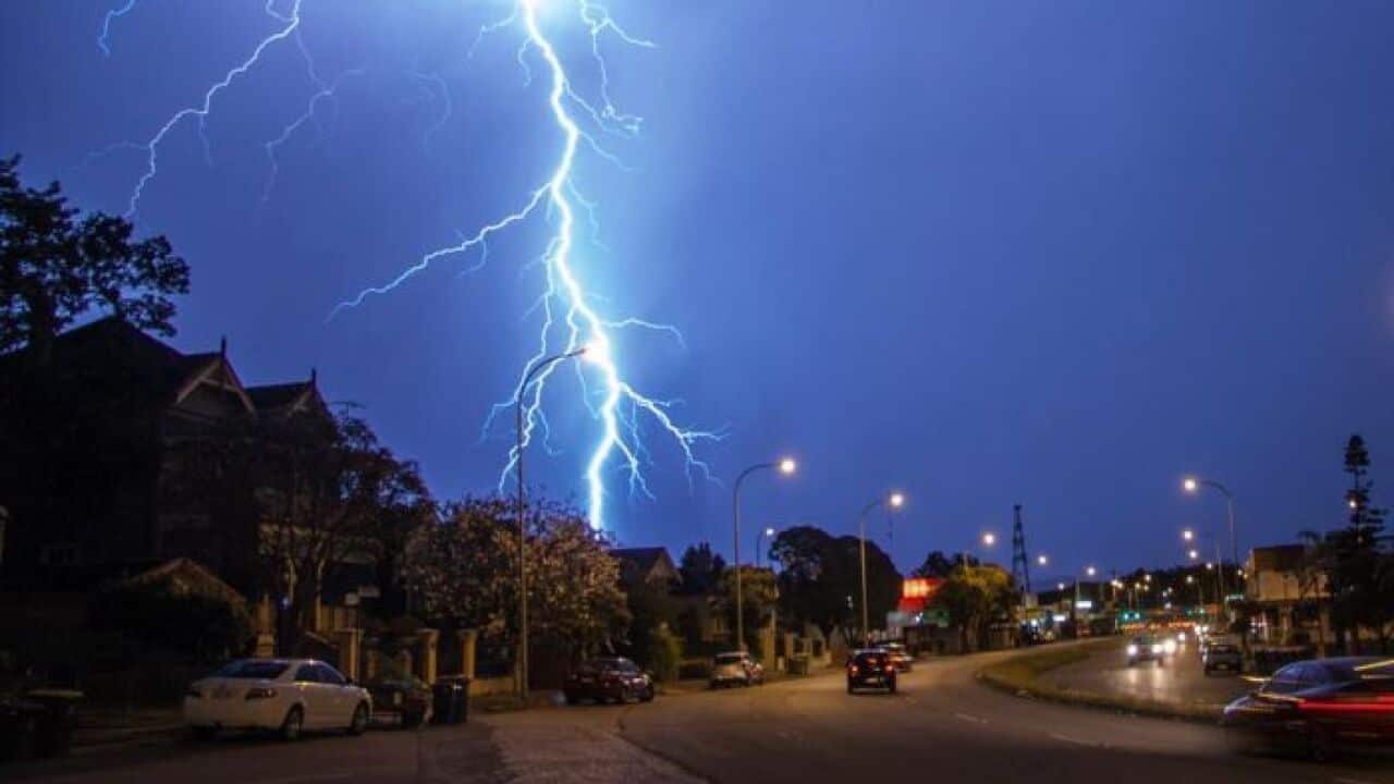 Lightning in the Newcastle suburb of Hamilton