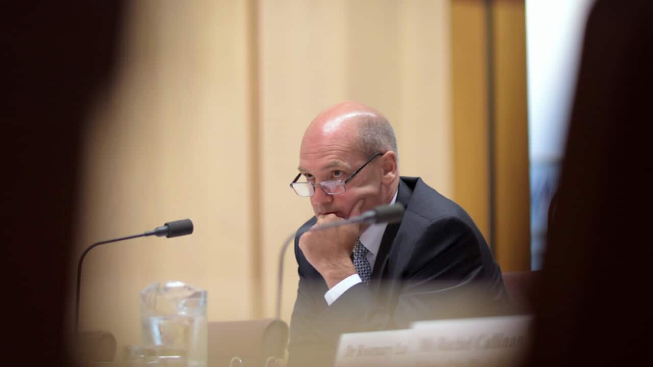 Resigning President of the Senate Stephen Perry.