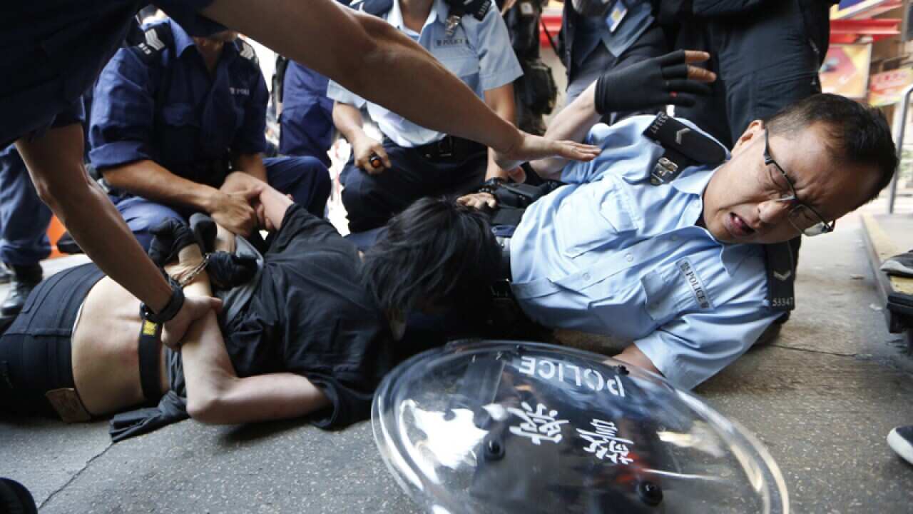 A pro-democracy protester