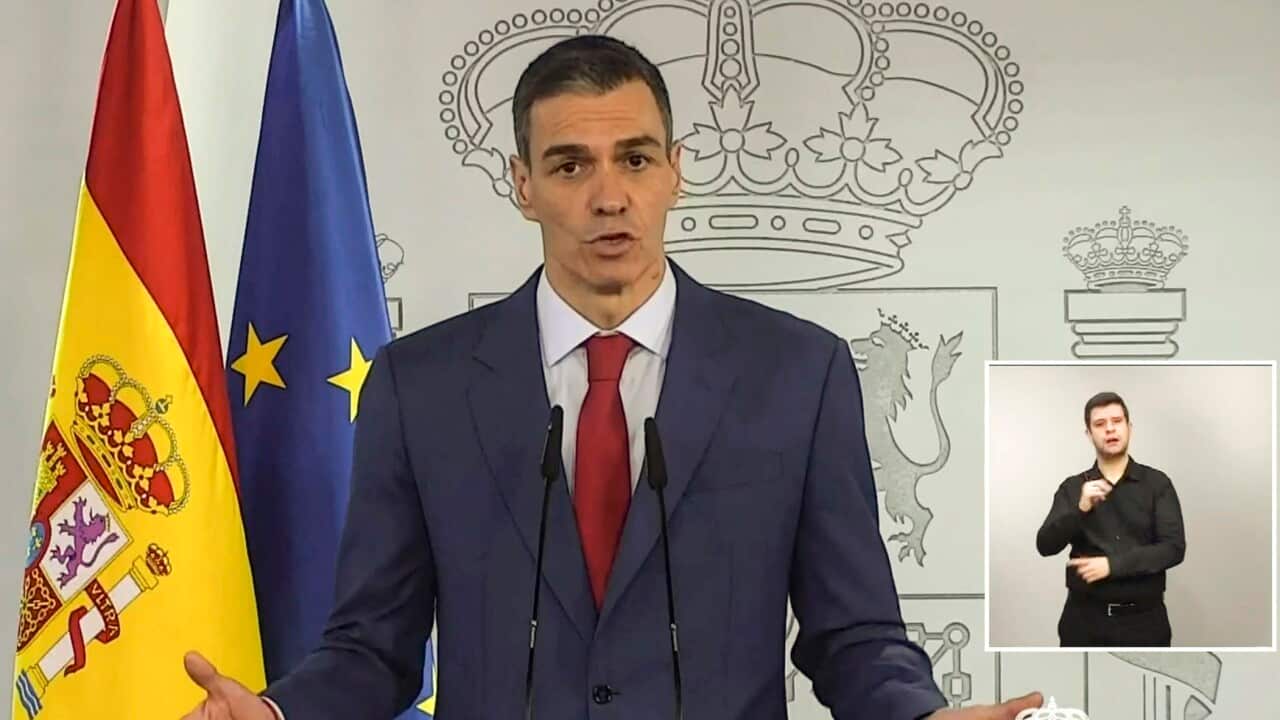 Spanish Prime Minister Sanchez gives statement on Mideast conflict in Madrid