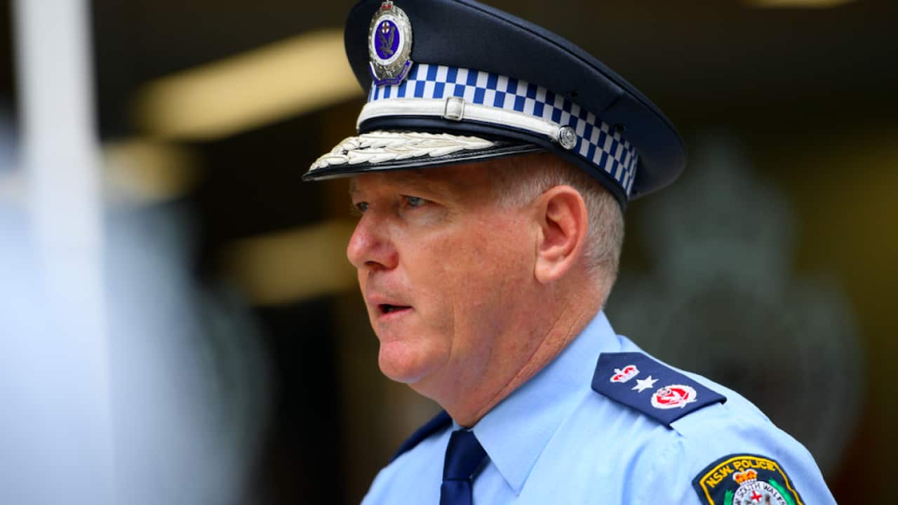 NSW Police Commissioner Mick Fuller addresses media on COVID-19.