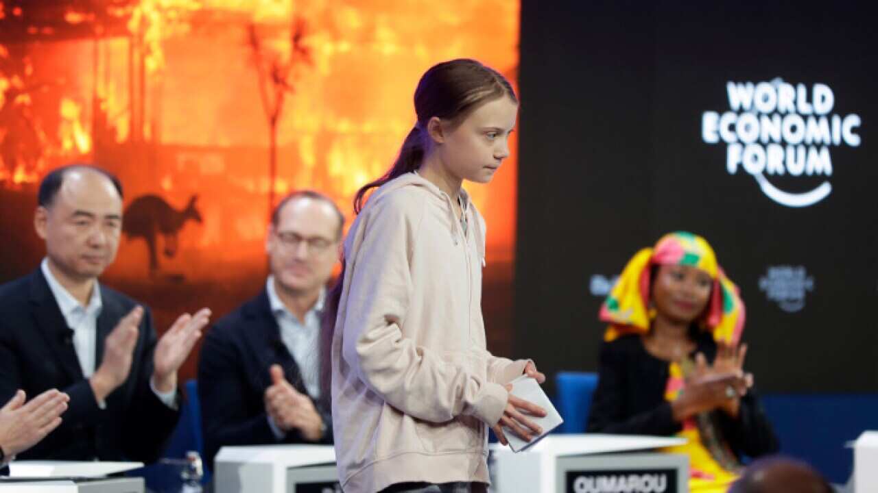 Greta Thunberg at the World Economic Forum in Davos