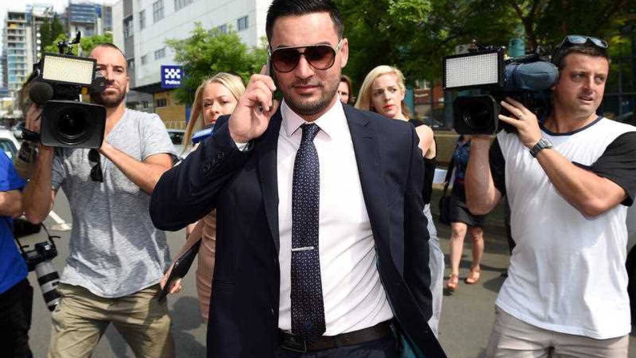 Salim Mehajer, deputy mayor of Auburn, departs Burwood Local Court, in Sydney.