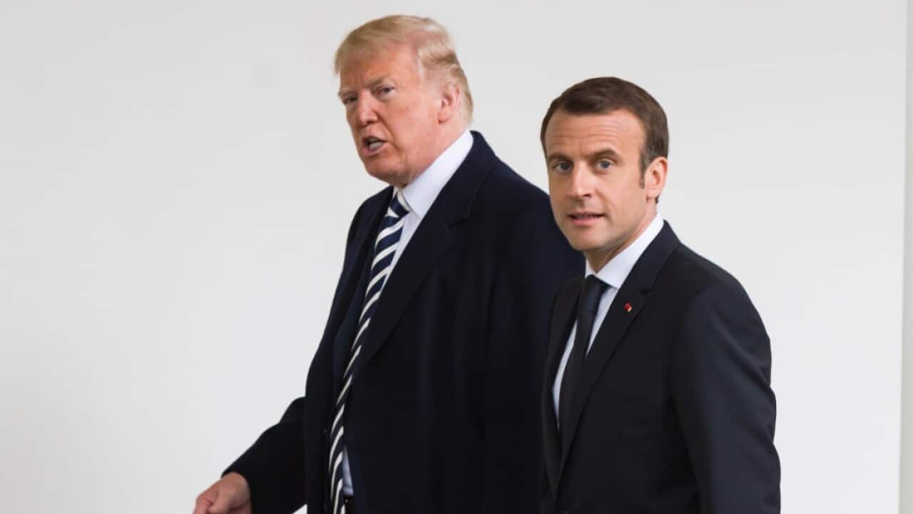 Us President Donald Trump and French President Emmanuel Macron