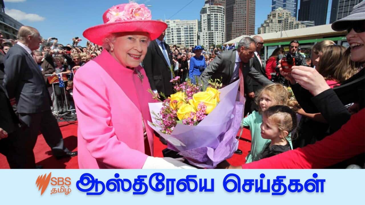 Queen Elizabeth II greets a large crowd in Federation Square during her Australian visit to Melbourne on Wednesday, 26 October 2011.
