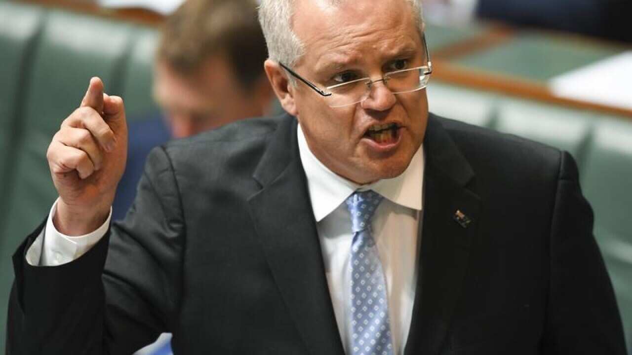 Australian Treasurer Scott Morrison speaks during Question Time.