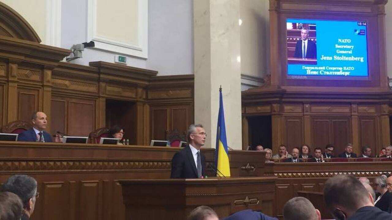 Secretary General of NATO Jens Stoltenberg at the Verkhovna Rada.