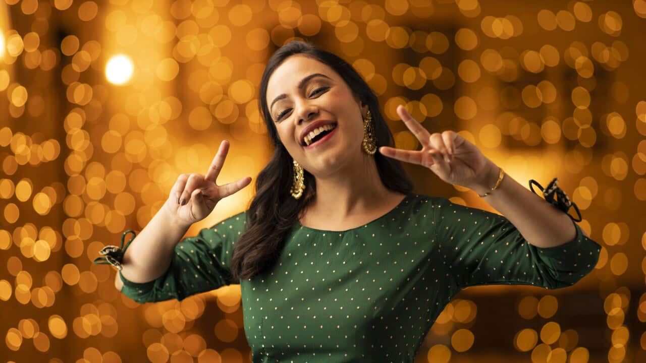 young woman diwali celebrate - stock photo