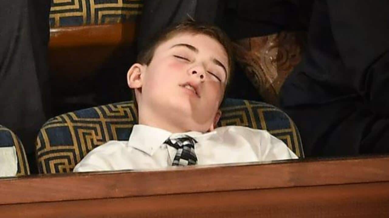 Joshua Trump, the boy who fell asleep during the State of the Union and