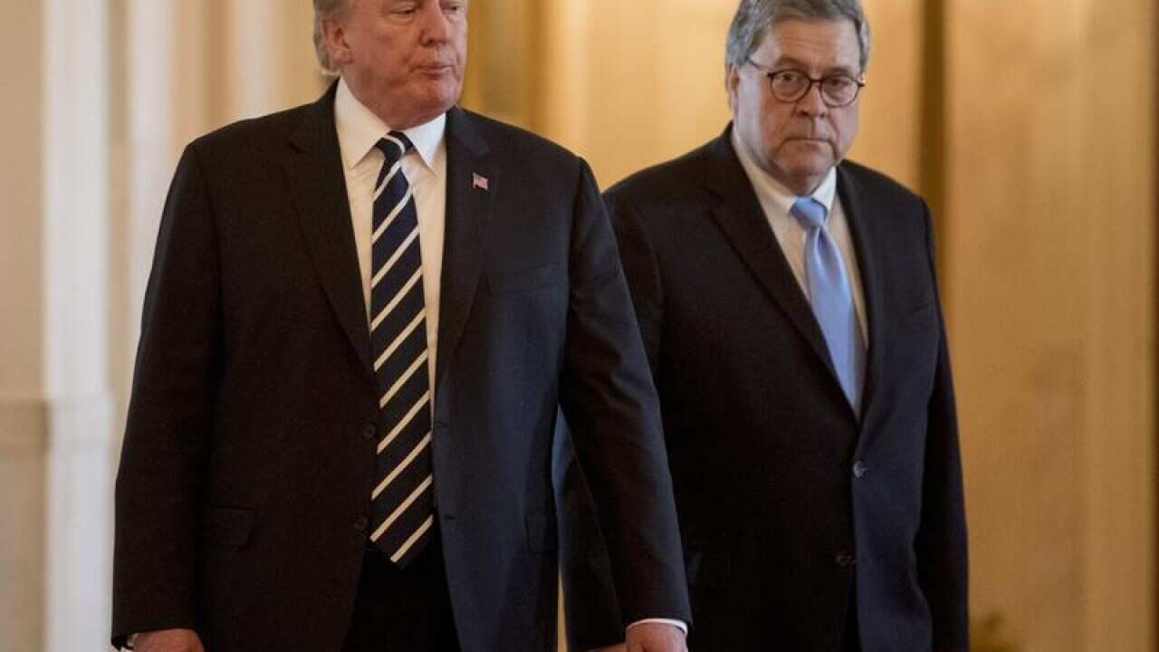 US President Donald Trump and AG William Barr.