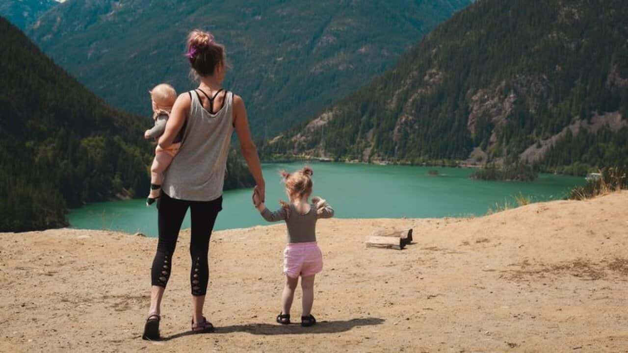 Babysitter and two children