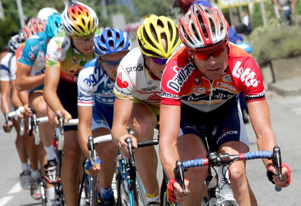 Cadel Evans at his first Tour de France in 2005 which he finished eighth overall (AAP)