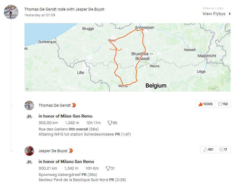 The 10-hour, 300km tribute to Milan-San Remo by De Gendt and De Buyst