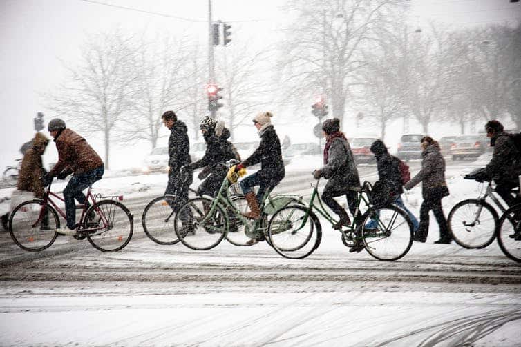 Norrebrogade in Copenhagen - a street that attracts more than 40,000 cyclists per day, even in winter (Mikael Colville-Andersen/Flickr)