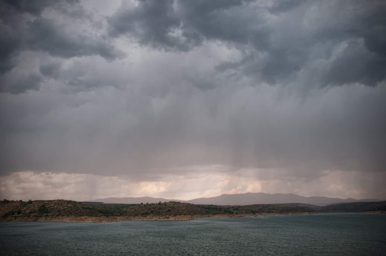 River Henares under Storm Clouds