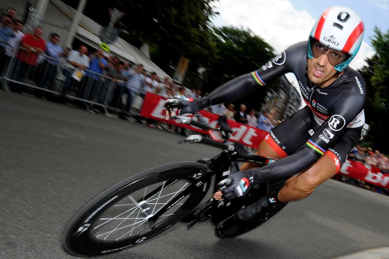 Spartacus in his pomp... Cancellara rides to victory and the maillot jaune in Liege, on the opening stage of the 2012 Tour de France.
