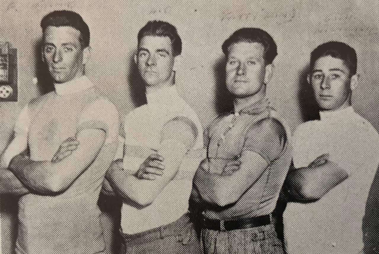 Australia’s 1931 Tour de France team, from left: Frank Thomas, Hubert Opperman, Fatty Lamb, Ossie Nicholson.