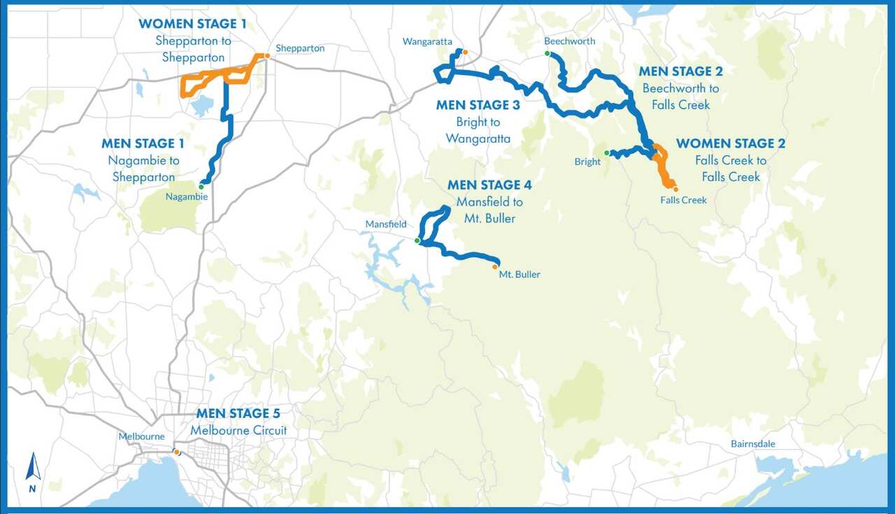 Jayco Herald Sun Tour 2020, course map