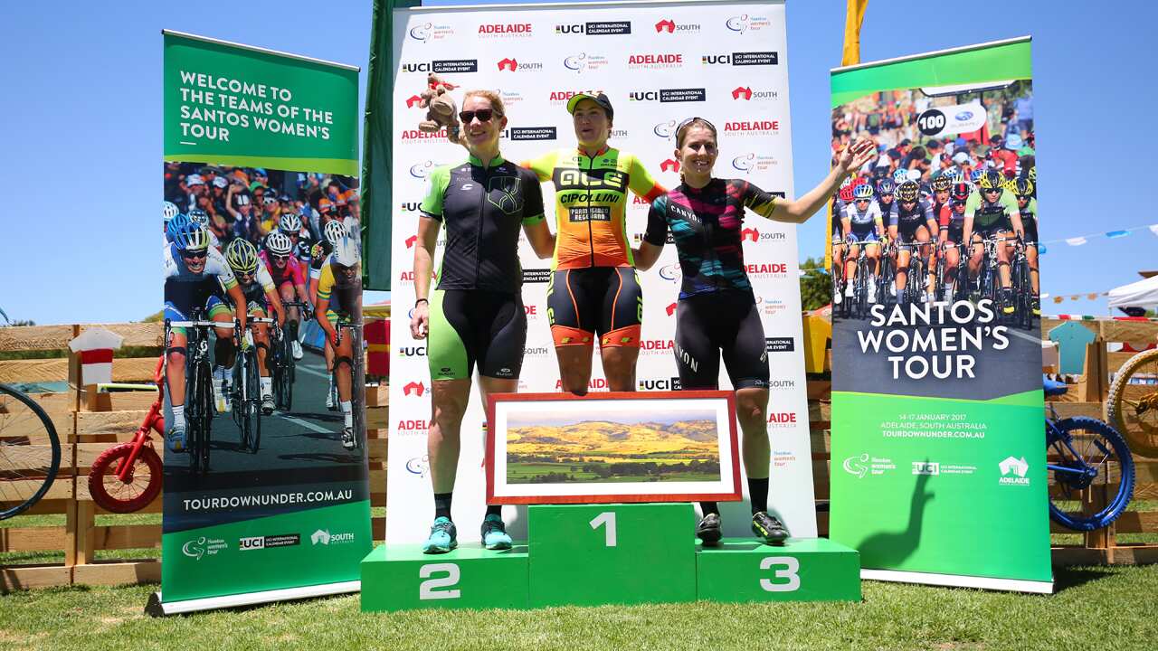 Santos Women's Tour podium