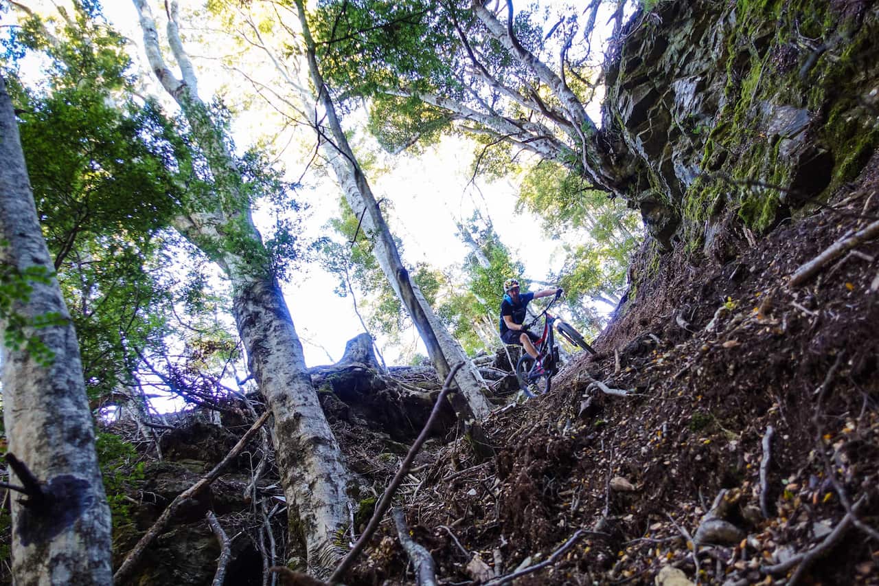 After our final lift to the top we tracked down Salmon Run, a trail so new it has a hand scribbled sign.