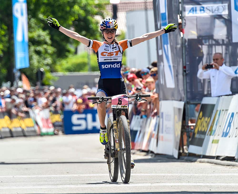Yana Belomoina (CST Sandd American Eagle MTB Racing Team) wins, becoming the first Ukrainian to win a MTB world cup