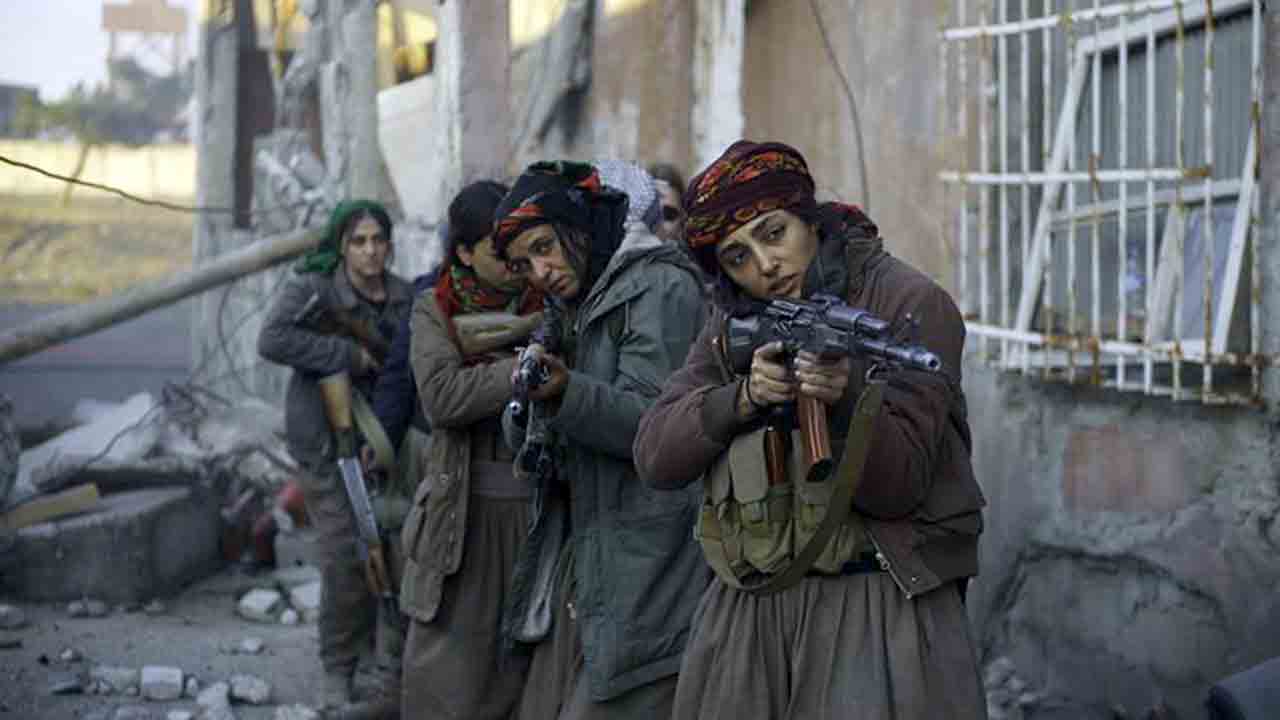 A Kurdish female battalion prepares to take back their town from extremists in the 'Girls of the Sun' movie.