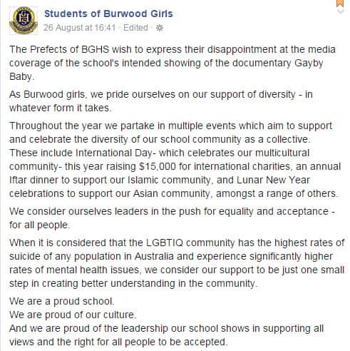 Gayby Baby screenings to counter high school ban