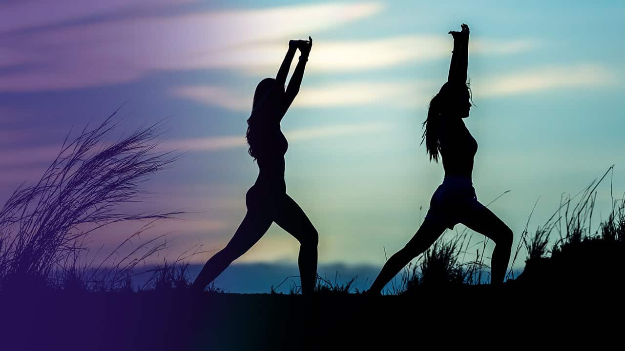 Girls stretching