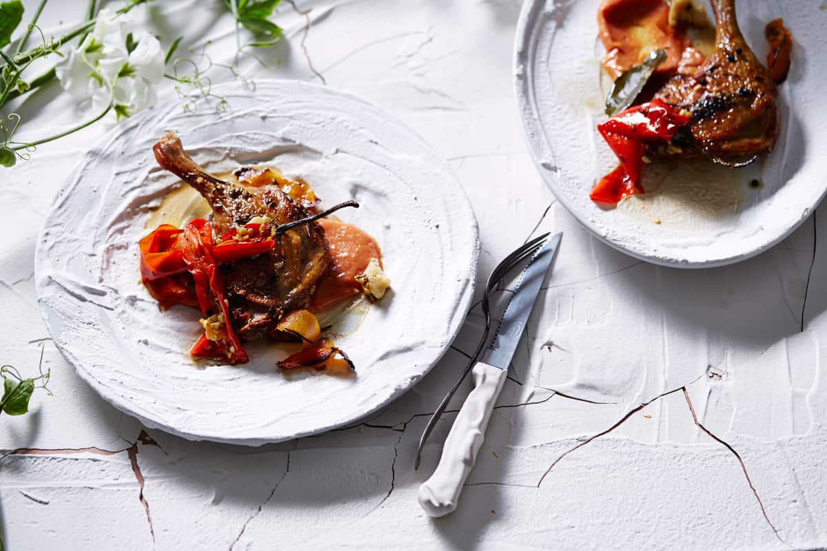 Braised duck leg