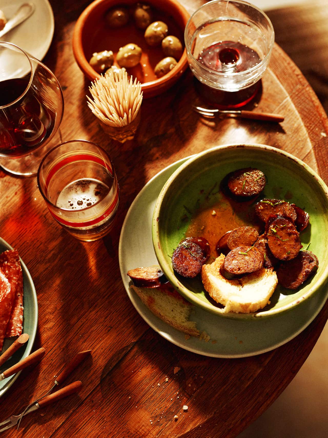 Cider-glazed chorizo (chorizo a la sidra)