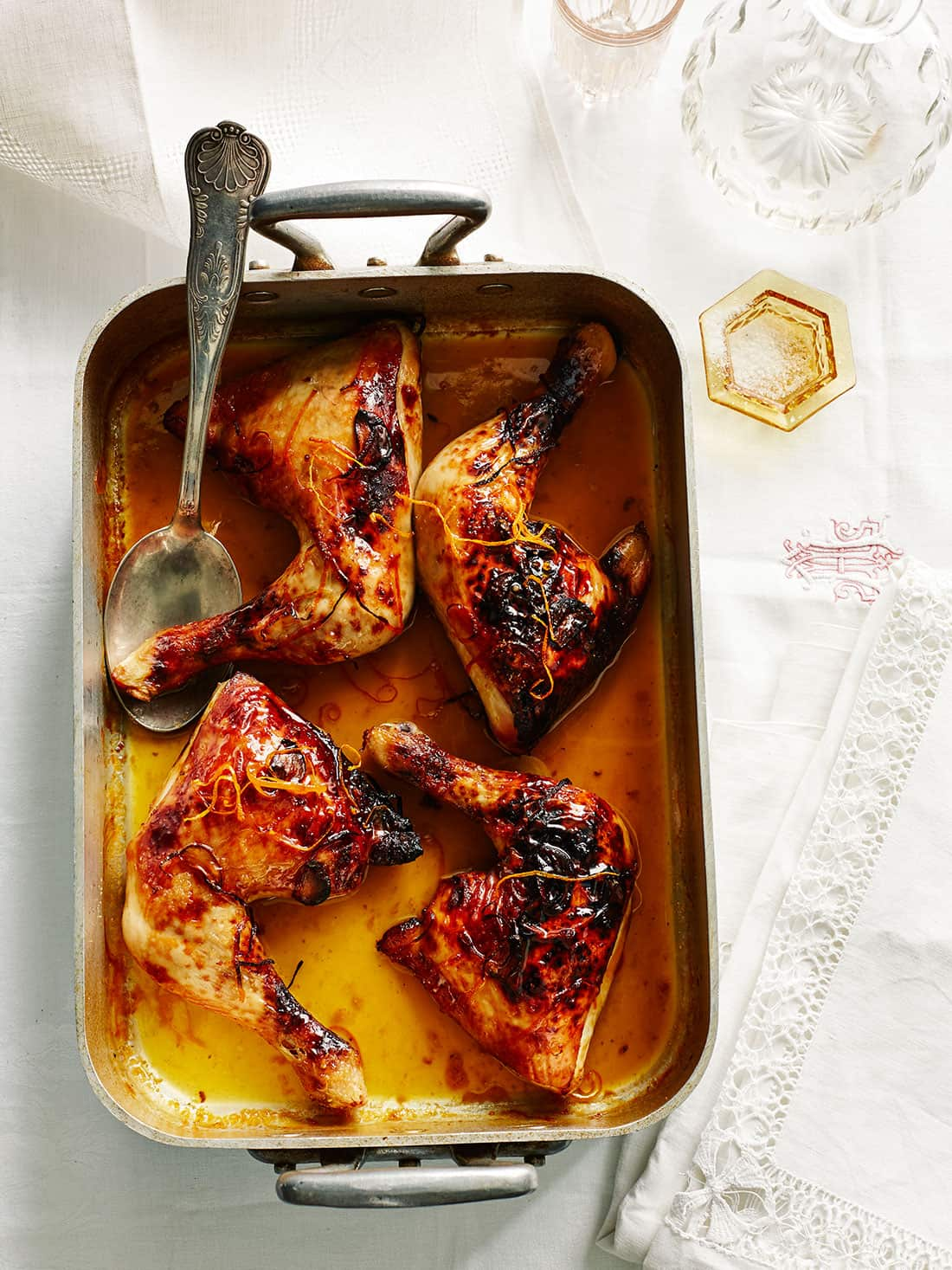 Honey and orange-glazed chicken