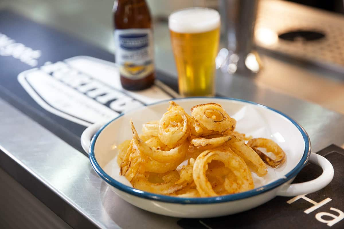 Beer battered salt and vinegar onion rings