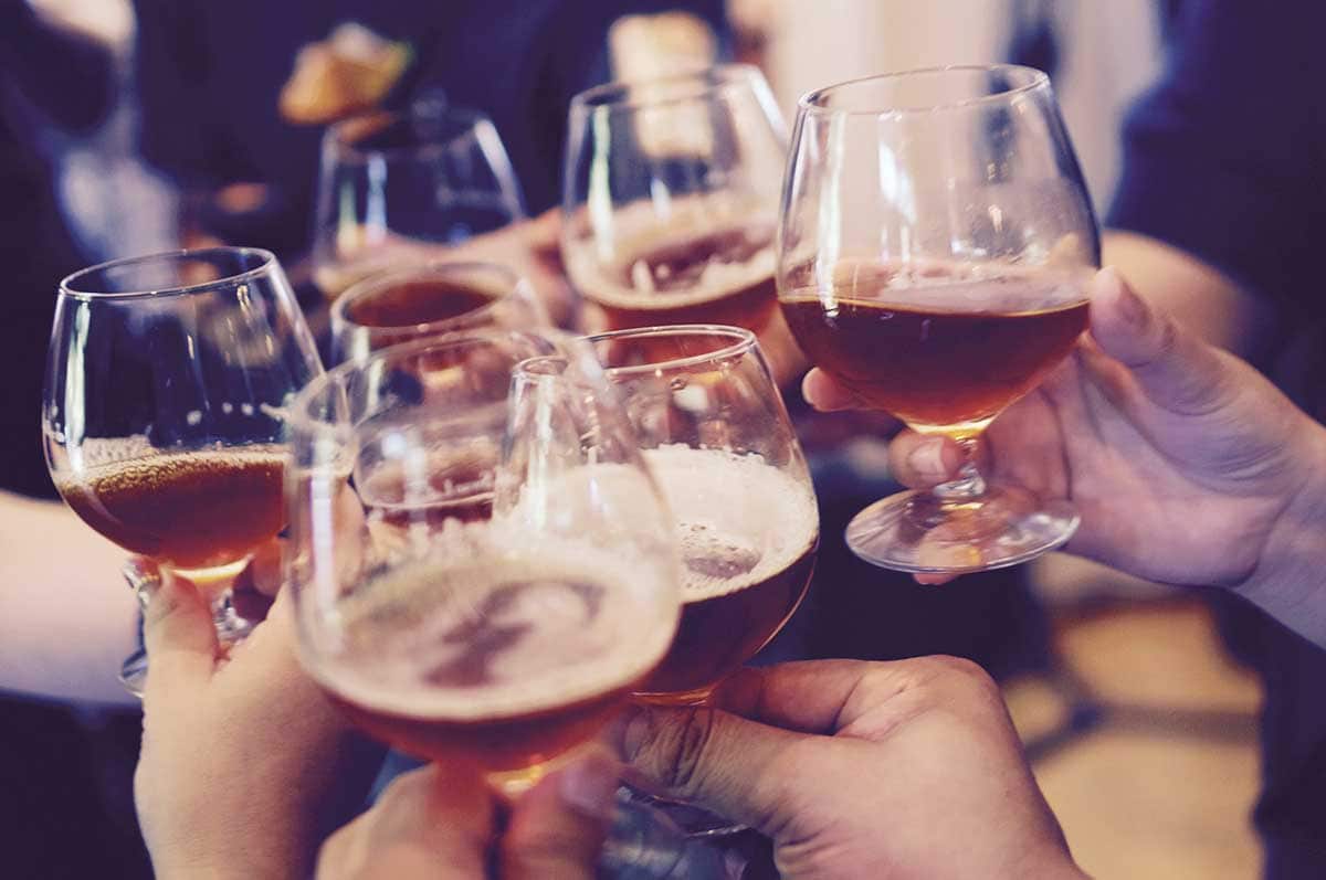 beer in glasses
