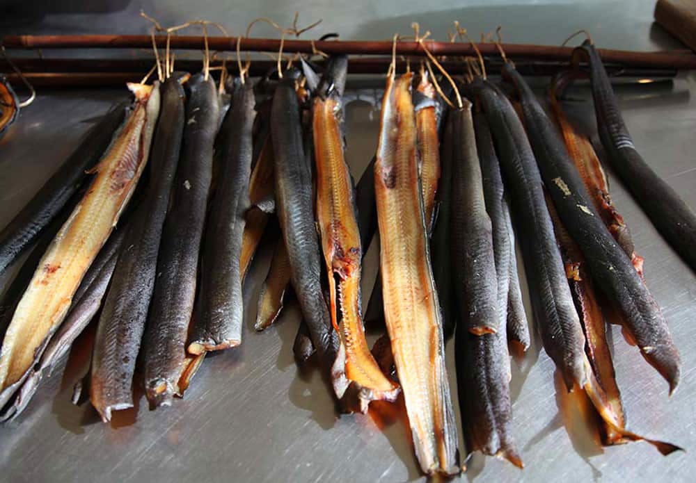 Eels after cold smoking