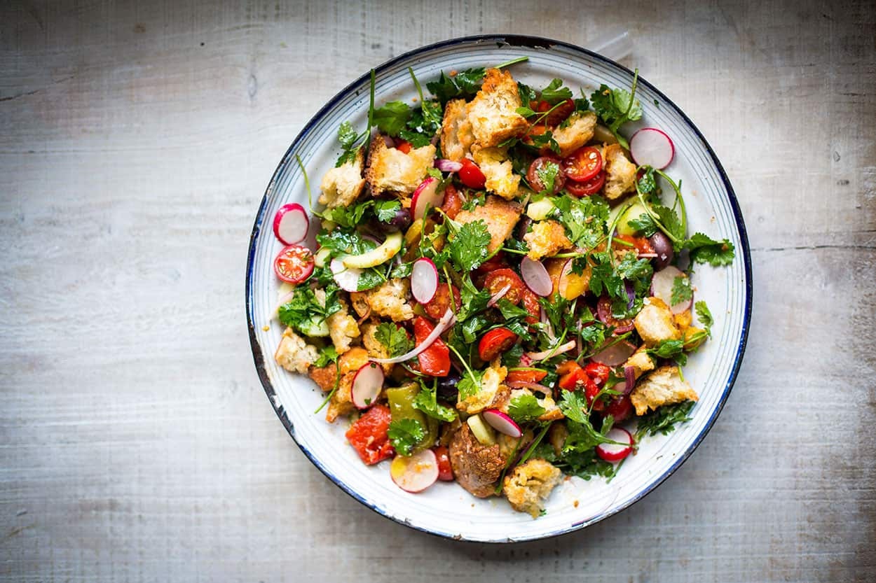 Middle Eastern chicken and bread salad