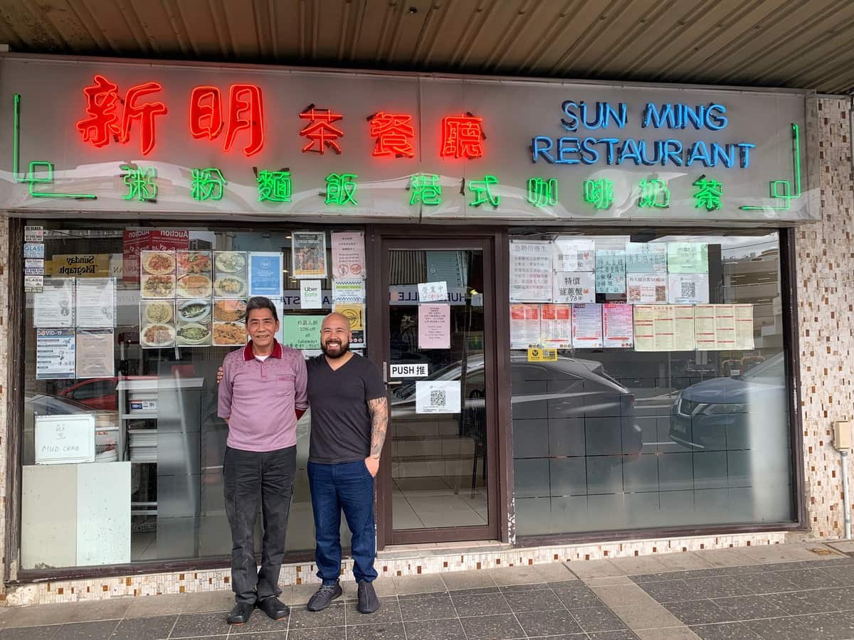 Former owner of Sun Ming restaurant Chi Sun-Cheng and his nephew, current owner chef David Chan.
