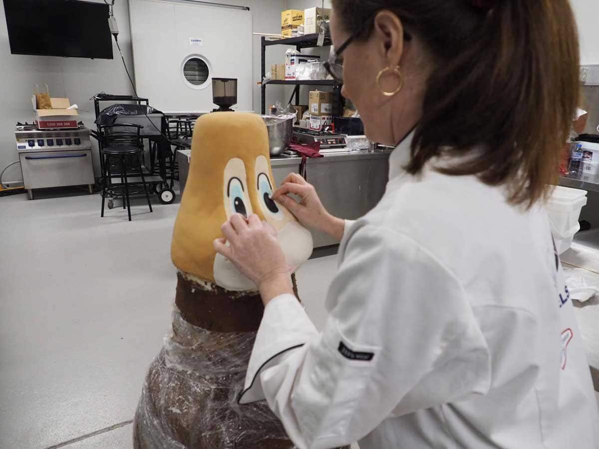 Bakery Trainer Alison Harvey works on a cake bunny