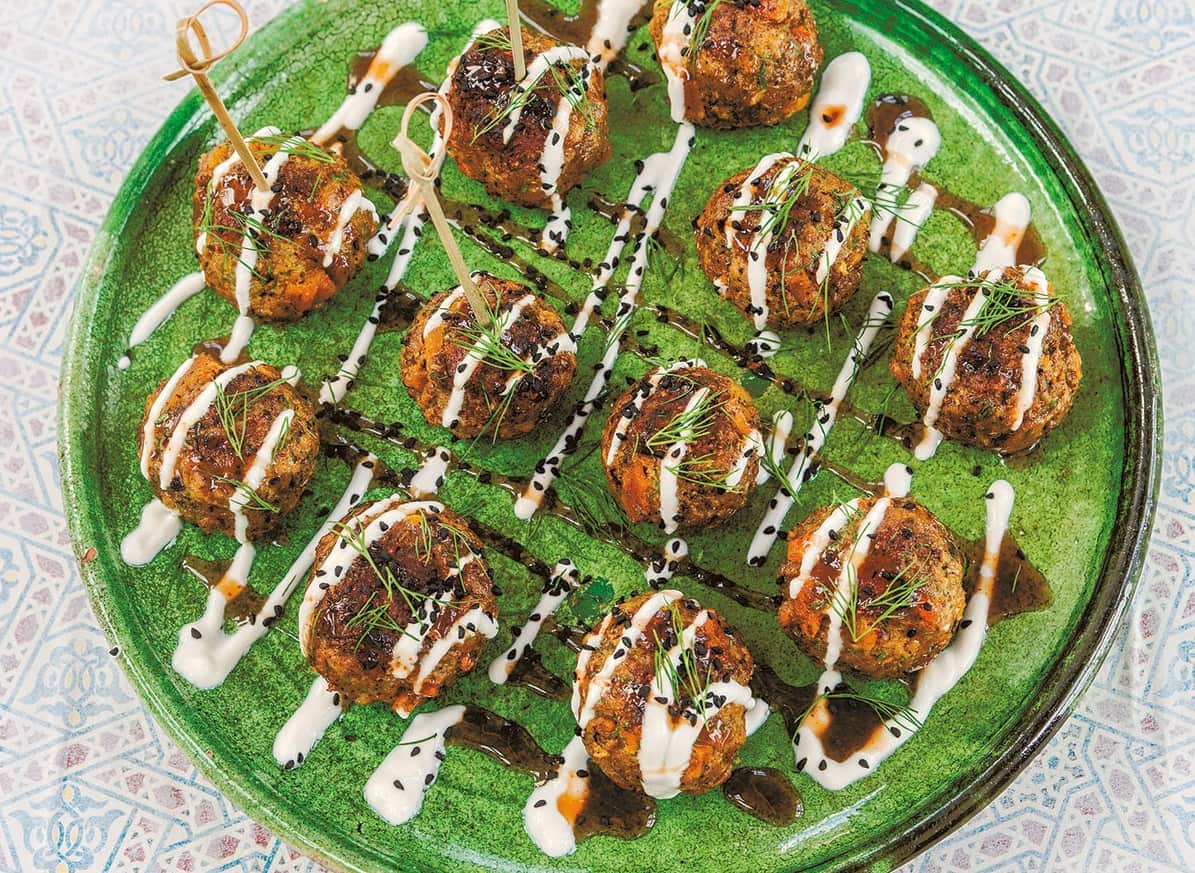 Lamb, apricot and fennel seed lollipops.