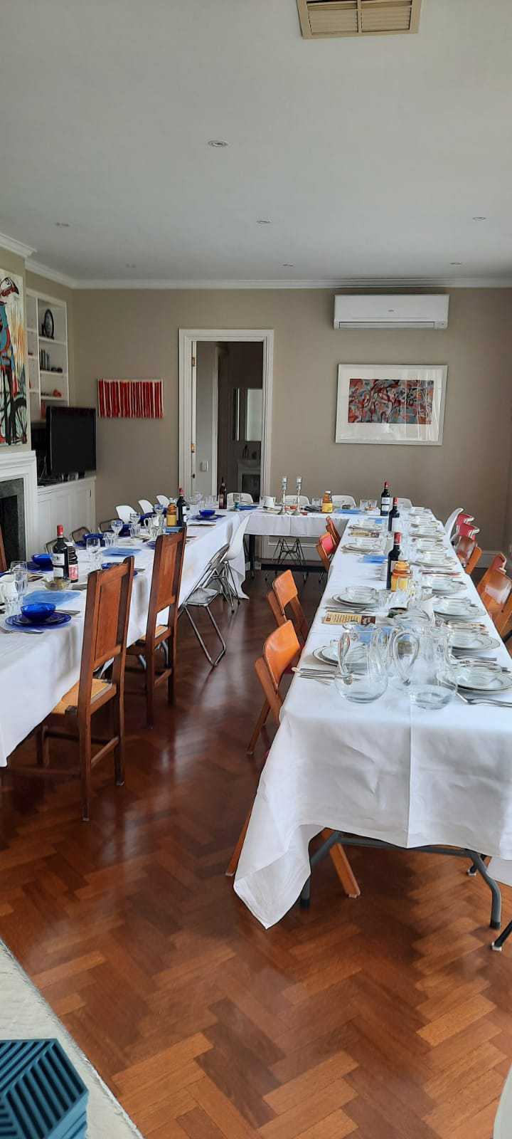 The Wein family table for Passover has to be long to accommodate for everyone.
