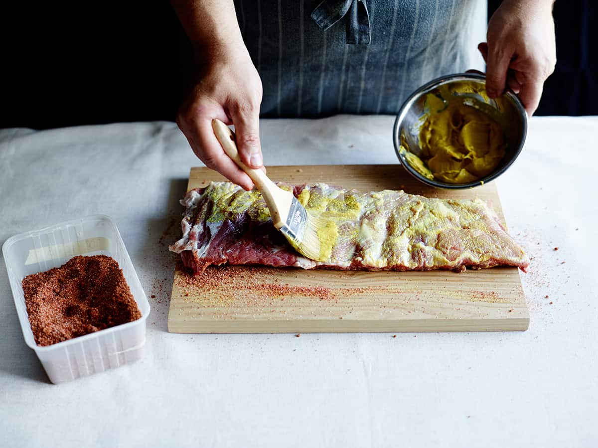 Preparing pork ribs