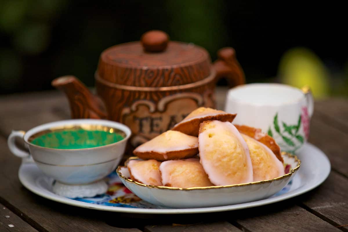 Orange-glazed madeleines