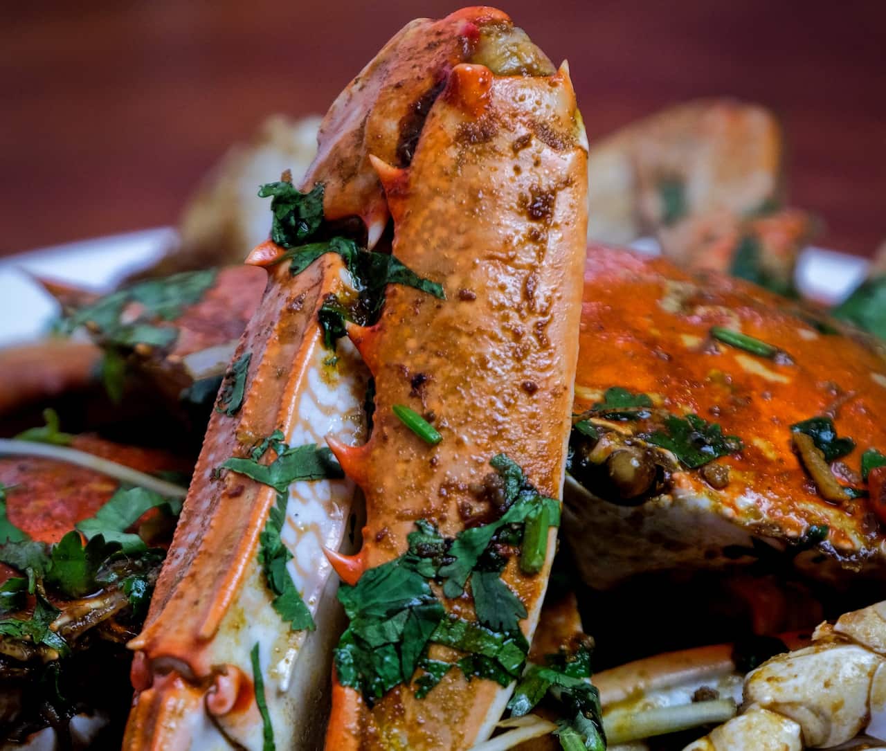 Singapore blue swimmer crab with Vegemite