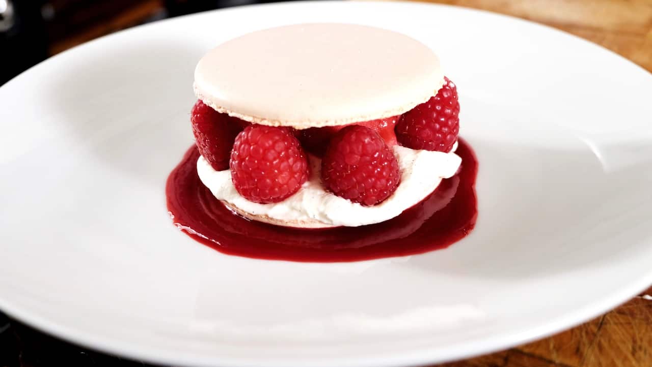 Raspberry macaron