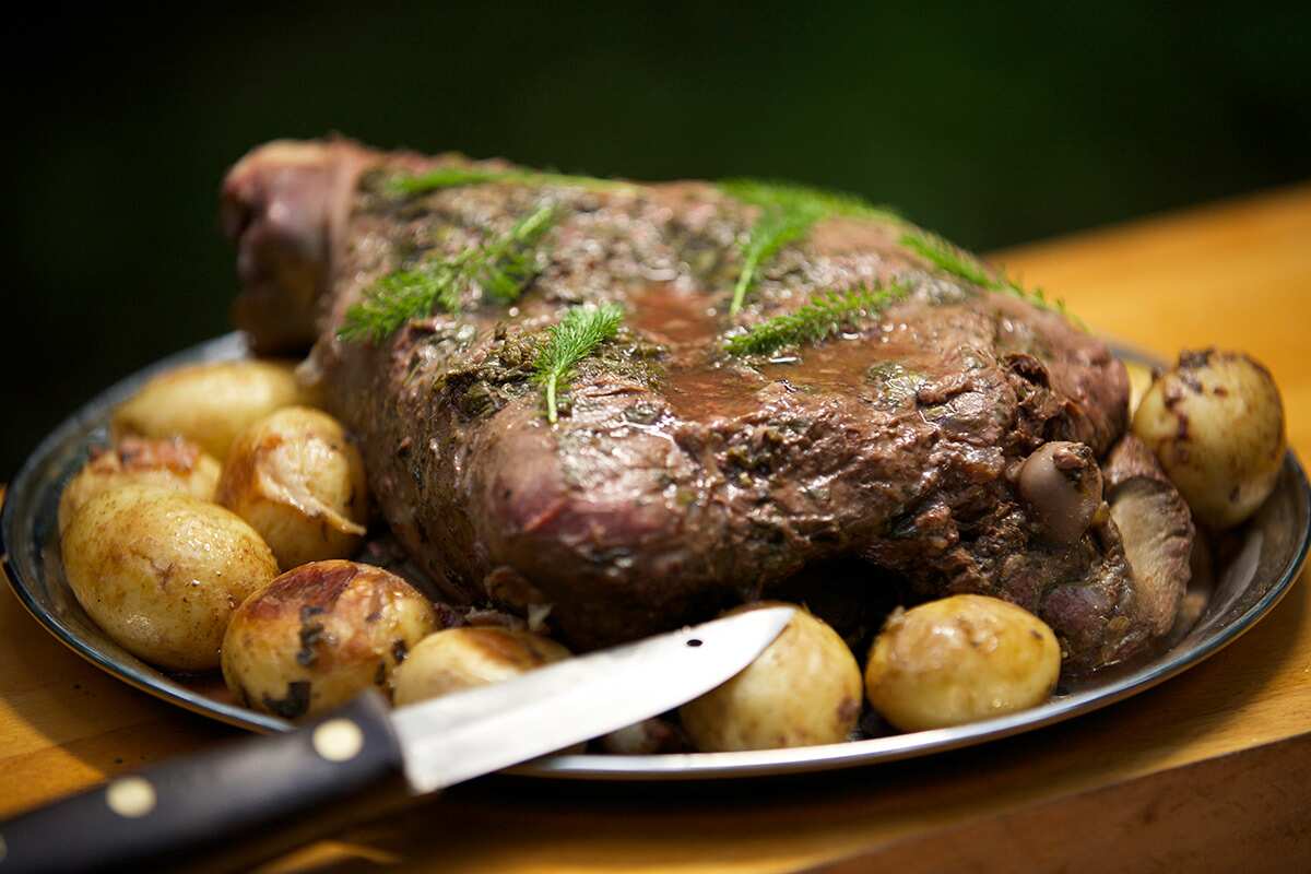 Venison with wild herbs and potato