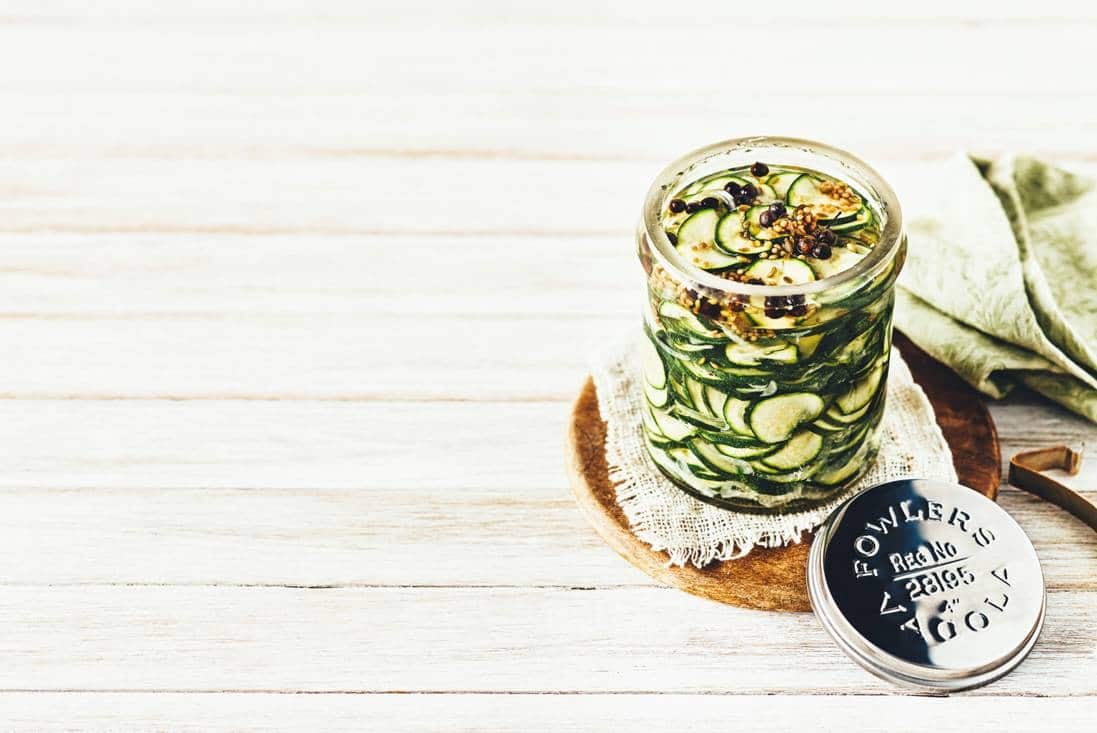 Pickled zucchini slices