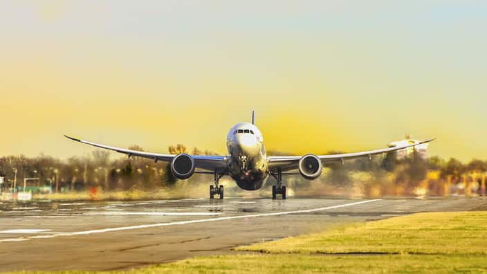 Plane on runway