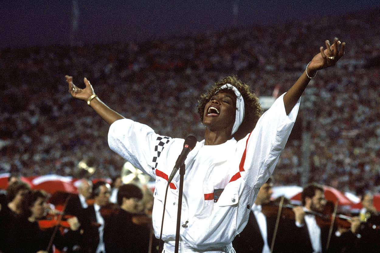 Houston performing The Star-Spangled Banner at the 1991 Super Bowl