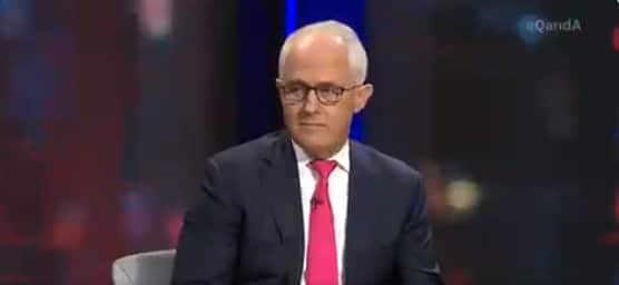 Former prime minister Malcolm Turnbull on ABC's Q+A on Thursday.