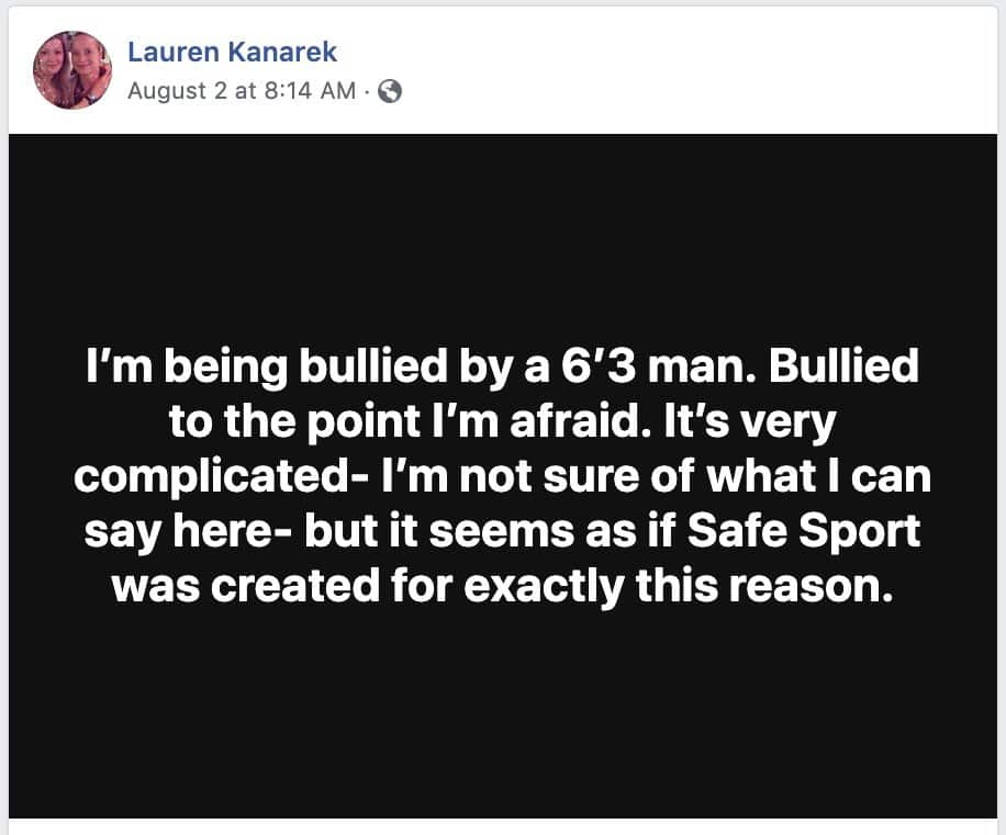 Ms. Kanarek’s Facebook post.